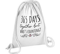Fabulous Sac de Gym en Coton Blanc 365 Days Together but Who's Counting 12 Litres Blanc G