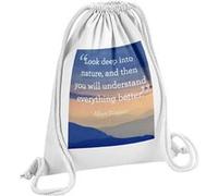 Fabulous Sac de Gym en Coton Blanc Albert Einstein Look Deep Citation 12 Litres Blanc G