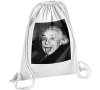 Fabulous Sac de Gym en Coton Blanc Albert Einstein Tire La Langue 12 Litres Blanc G