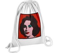 Fabulous Sac de Gym en Coton Blanc Andy Warhol Portrait Elizabeth Taylor 12 Litres Blanc G