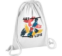 Fabulous Sac de Gym en Coton Blanc Art is Life - Contemporain 12 Litres Blanc G