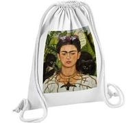 Fabulous Sac de Gym en Coton Blanc Autoportrait de Frida Kahlo Chat et Singe 12 Litres Blanc G
