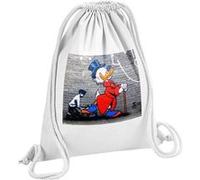Fabulous Sac de Gym en Coton Blanc Banksy Oncle Picsou Street Art 12 Litres Blanc G