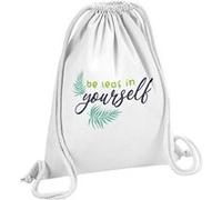 Fabulous Sac de Gym en Coton Blanc Be leaf in yourself 12 Litres Blanc G