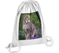 Fabulous Sac de Gym en Coton Blanc Beau Lynx Dans La Nature 12 Litres Blanc G