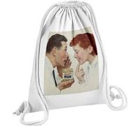 Fabulous Sac de Gym en Coton Blanc Beurre de Cacahuete Skippy Peinture Norman Rockwell 12 Litres Blanc G
