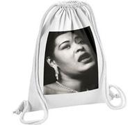 Fabulous Sac de Gym en Coton Blanc Billie Holiday Chanteuse 3 12 Litres Blanc G