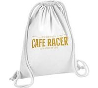 Fabulous Sac de Gym en Coton Blanc Cafe Racer Way of Life 12 Litres Blanc G