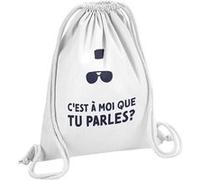 Fabulous Sac de Gym en Coton Blanc C'est à Moi que tu parles ? Taxi Driver 12 Litres Blanc G