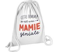 Fabulous Sac de Gym en Coton Blanc Cette Femme est une Mamie Géniale 12 Litres Blanc G
