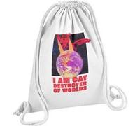 Fabulous Sac de Gym en Coton Blanc Chat Destroyer of Worlds 12 Litres Blanc G