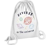 Fabulous Sac de Gym en Coton Blanc Diverse as the Universe 12 Litres Blanc G
