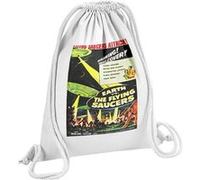 Fabulous Sac de Gym en Coton Blanc Earth vs the Flying Saucers Cinéma Vintage 1 12 Litres Blanc G