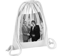 Fabulous Sac de Gym en Coton Blanc Elvis Presley Richard Nixon Maison Blanche 12 Litres Blanc G