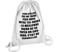 Fabulous Sac de Gym en Coton Blanc Emmanuel Macron vous n'allez pas me faire peur 12 Litres Blanc G
