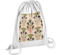 Fabulous Sac de Gym en Coton Blanc Fleurs Style Egyptien 12 Litres Blanc G