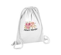 Fabulous Sac de Gym en Coton Blanc Future Mariée Mariage Marié Bouquet Aquarelle 12 Litres