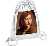 Fabulous Sac de Gym en Coton Blanc Gillian Anderson The X Files Portrait FBI 12 Litres Blanc G
