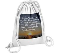 Fabulous Sac de Gym en Coton Blanc Henry D. Thoreau Go Confidently Citation 12 Litres Blanc G