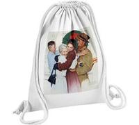 Fabulous Sac de Gym en Coton Blanc Home For Christmas Peinture Norman Rockwell 12 Litres Blanc G