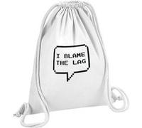 Fabulous Sac de Gym en Coton Blanc I Blame the Lag 8 Bits Pixel 12 Litres Blanc G