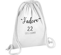 Fabulous Sac de Gym en Coton Blanc J'Adore 22 Cotes d'Armor Departement 12 Litres Blanc G