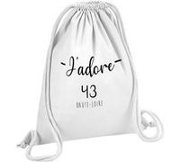 Fabulous Sac de Gym en Coton Blanc J'Adore 43 Haute Loire Departement Puy En Velay 12 Litres Blanc G