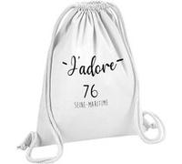 Fabulous Sac de Gym en Coton Blanc J'Adore 76 Seine Maritime Departement Rouen 12 Litres Blanc G