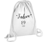 Fabulous Sac de Gym en Coton Blanc J'Adore 89 Yonne Departement Auxerre 12 Litres Blanc G