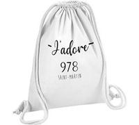 Fabulous Sac de Gym en Coton Blanc J'Adore 978 Departement Saint Martin 12 Litres Blanc G
