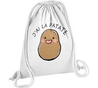 Fabulous Sac de Gym en Coton Blanc J'ai la Patate 12 Litres Blanc G