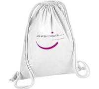 Fabulous Sac de Gym en Coton Blanc Je Suis Unique et c'Est Tant Mieux Rose 12 Litres Blanc G