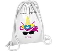 Fabulous Sac de Gym en Coton Blanc J'M'En Fous Je Suis Une Licorne 12 Litres Blanc G