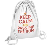 Fabulous Sac de Gym en Coton Blanc Keep Calm and Pass me the Rum 12 Litres Blanc G