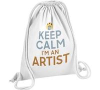 Fabulous Sac de Gym en Coton Blanc Keep Calm I'm an Artist 12 Litres Blanc G