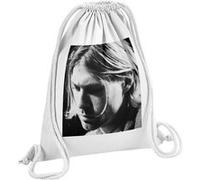 Fabulous Sac de Gym en Coton Blanc Kurt Cobain Nirvana Portrait Noir et Blanc 12 Litres Blanc G