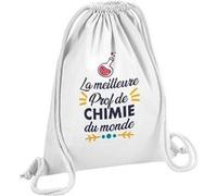 Fabulous Sac de Gym en Coton Blanc La Meilleure Prof de Chimie du Monde 12 Litres Blanc G