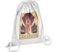 Fabulous Sac de Gym en Coton Blanc Las Vegas Nevada Affiche Poster Vintage 12 Litres Blanc G