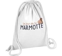 Fabulous Sac de Gym en Coton Blanc Le Jour de la Marmotte 12 Litres Blanc G