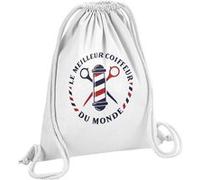 Fabulous Sac de Gym en Coton Blanc Le Meilleur Coiffeur du Monde 12 Litres Blanc G