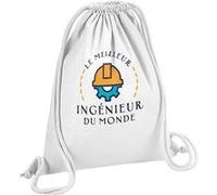 Fabulous Sac de Gym en Coton Blanc Le Meilleur Ingénieur du Monde 12 Litres Blanc G