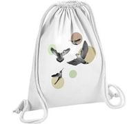 Fabulous Sac de Gym en Coton Blanc L'envol des Oiseaux 12 Litres Blanc G