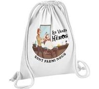 Fabulous Sac de Gym en Coton Blanc Les Vrais Héros - Coiffeur Barbier Visagiste 12 Litres Blanc G