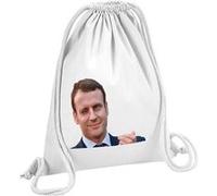 Fabulous Sac de Gym en Coton Blanc Macron Clin d'Oeil President 12 Litres Blanc G
