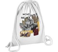 Fabulous Sac de Gym en Coton Blanc Mont Saint Michel Collage 12 Litres Blanc G