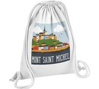 Fabulous Sac de Gym en Coton Blanc Mont Saint-Michel Village 12 Litres Blanc G