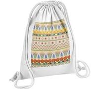 Fabulous Sac de Gym en Coton Blanc Motif Egyptien Tribal 12 Litres Blanc G