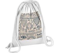 Fabulous Sac de Gym en Coton Blanc Motif Hieroglyphes Egyptiens 12 Litres Blanc G