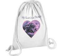 Fabulous Sac de Gym en Coton Blanc My Heart At Peace Chaton 12 Litres Blanc G