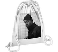 Fabulous Sac de Gym en Coton Blanc NAS Rapper Photo Vintage 12 Litres Blanc G